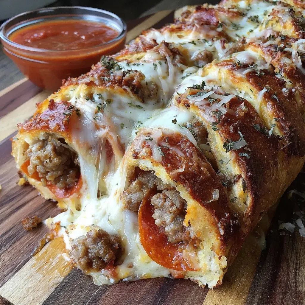 A pizza with pepperoni and cheese.