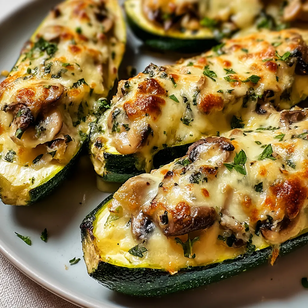 A plate of food with mushrooms and cheese.