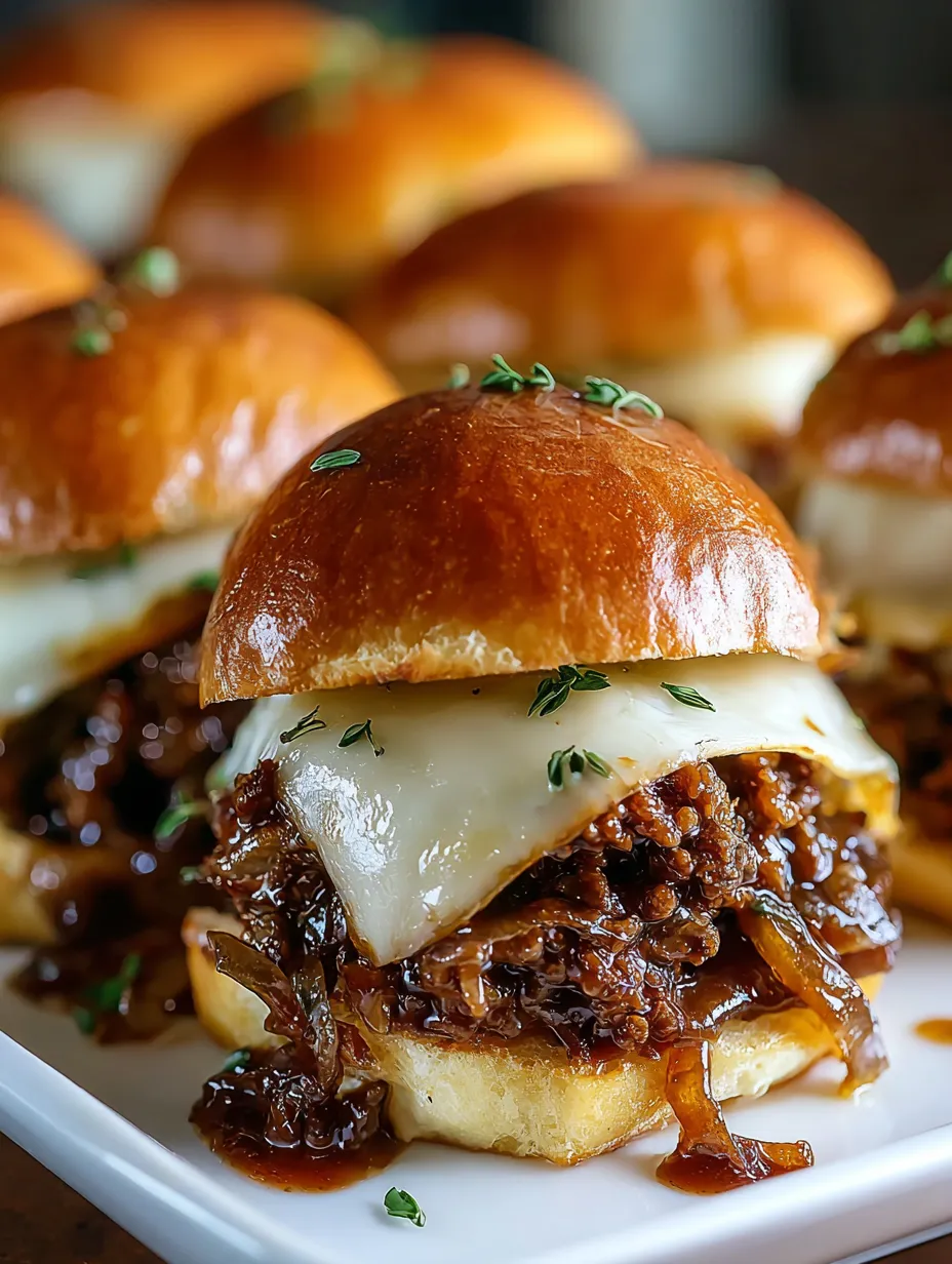 A plate of sandwiches with meat and cheese.