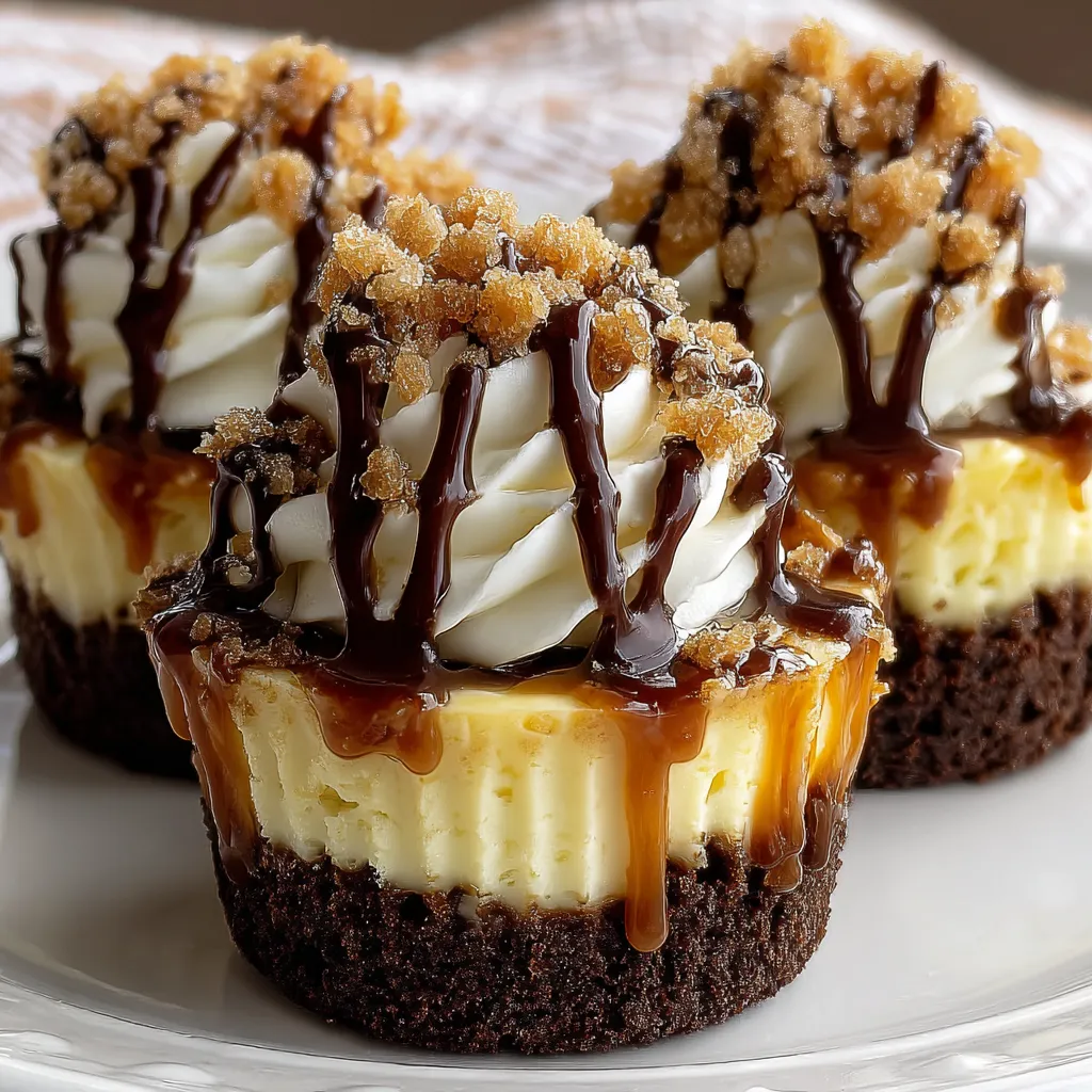 Two desserts with chocolate drizzle on a plate.