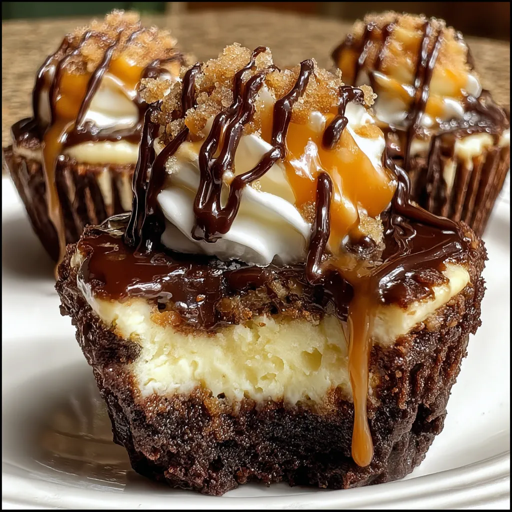 A cupcake with chocolate and caramel toppings.