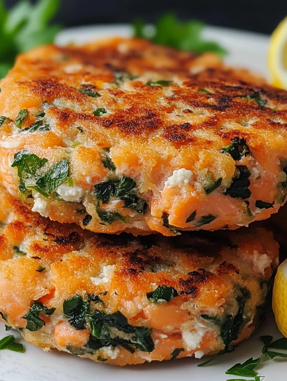 Two pieces of fish cake with greens on top.