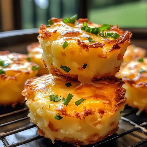 A stack of three cheese and herb muffins.