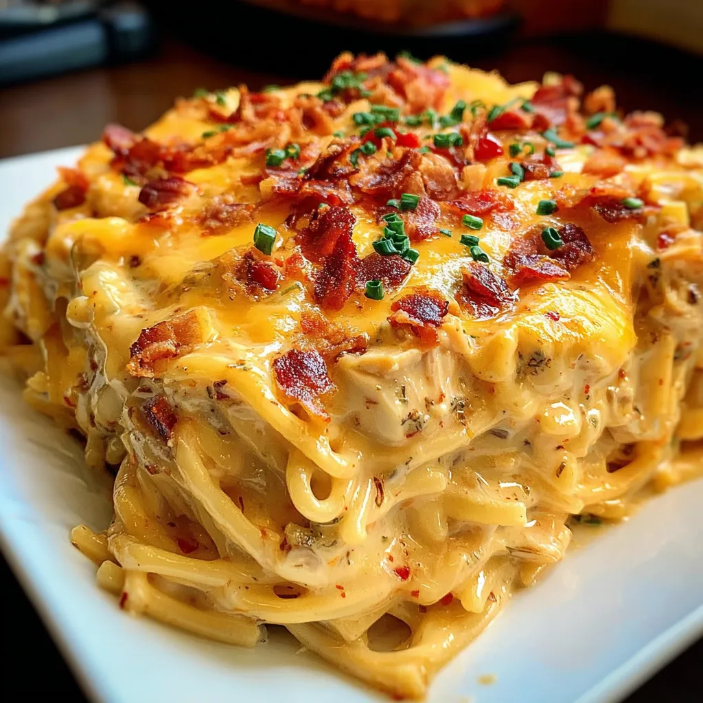 A plate of food with bacon and cheese.