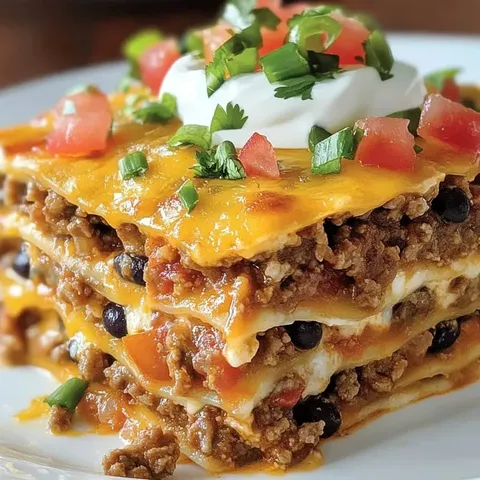 A stack of enchiladas with white cheese on top.