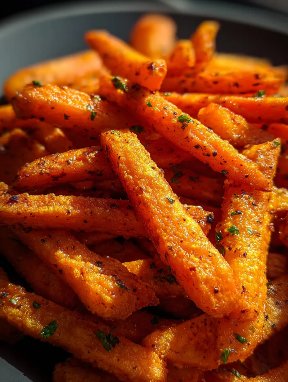 A pile of fries with spices on top.