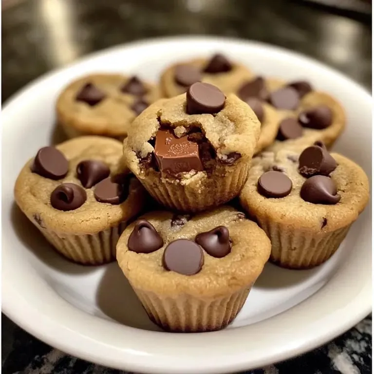 A plate of yummy chocolate chip cookies.