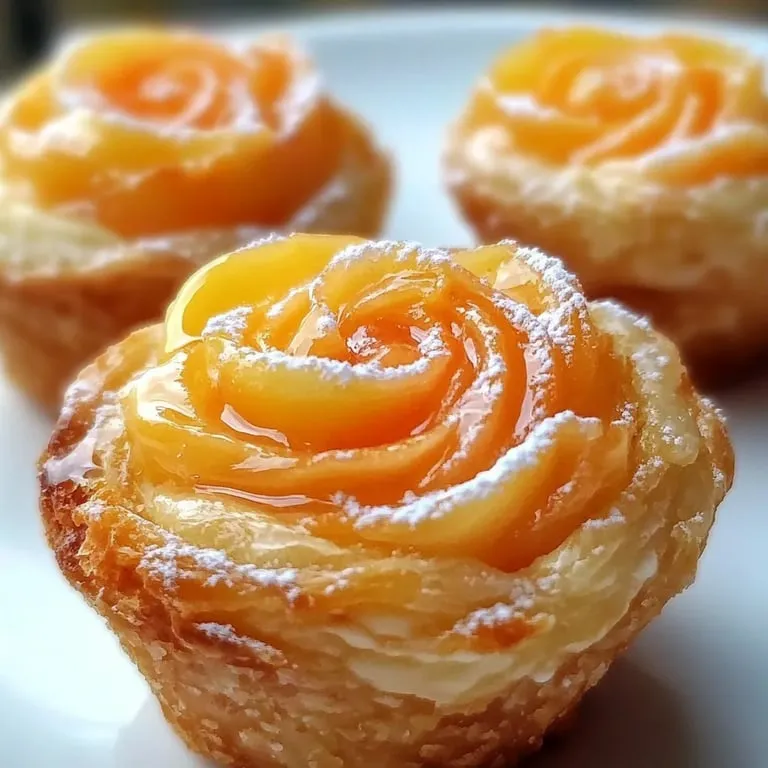 Two small pastries with yellow filling.