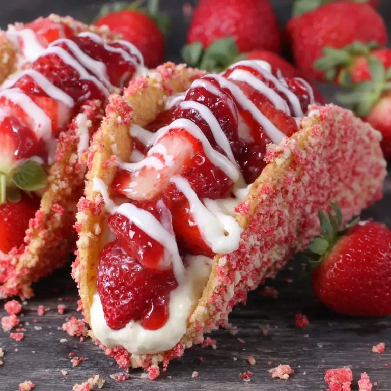 A strawberry shortcake with whipped cream and strawberries.