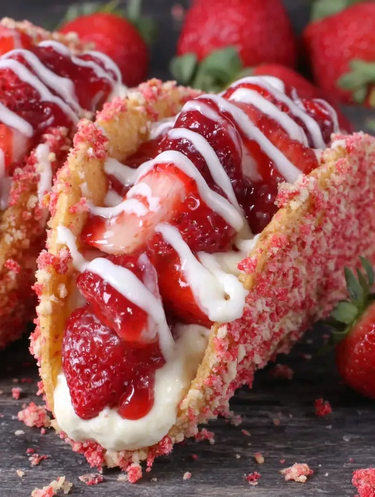 A strawberry shortcake with whipped cream.