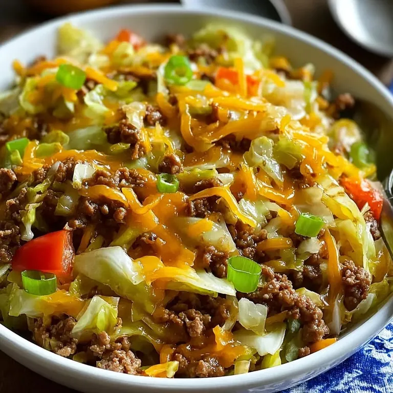 A bowl of food with cheese and meat.
