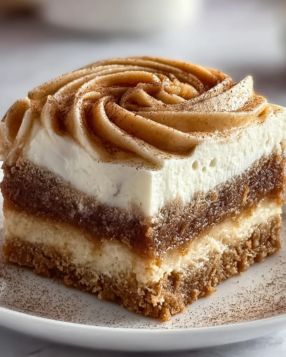 A slice of cake with a swirl of frosting.