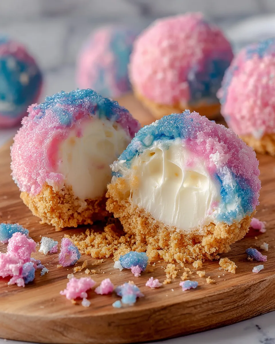 A plate of colorful cake balls.