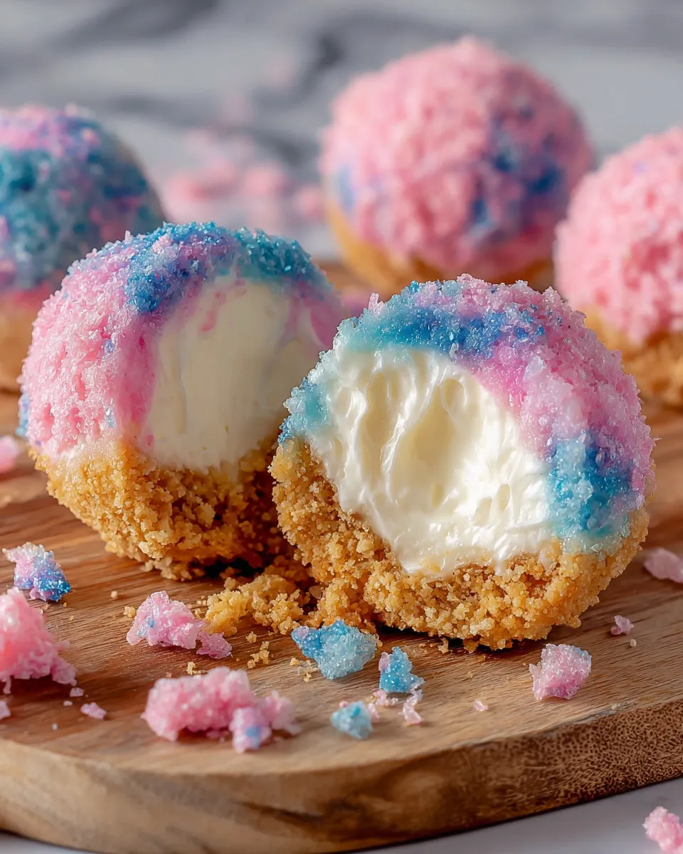 A pink, blue, and white frosted cake.