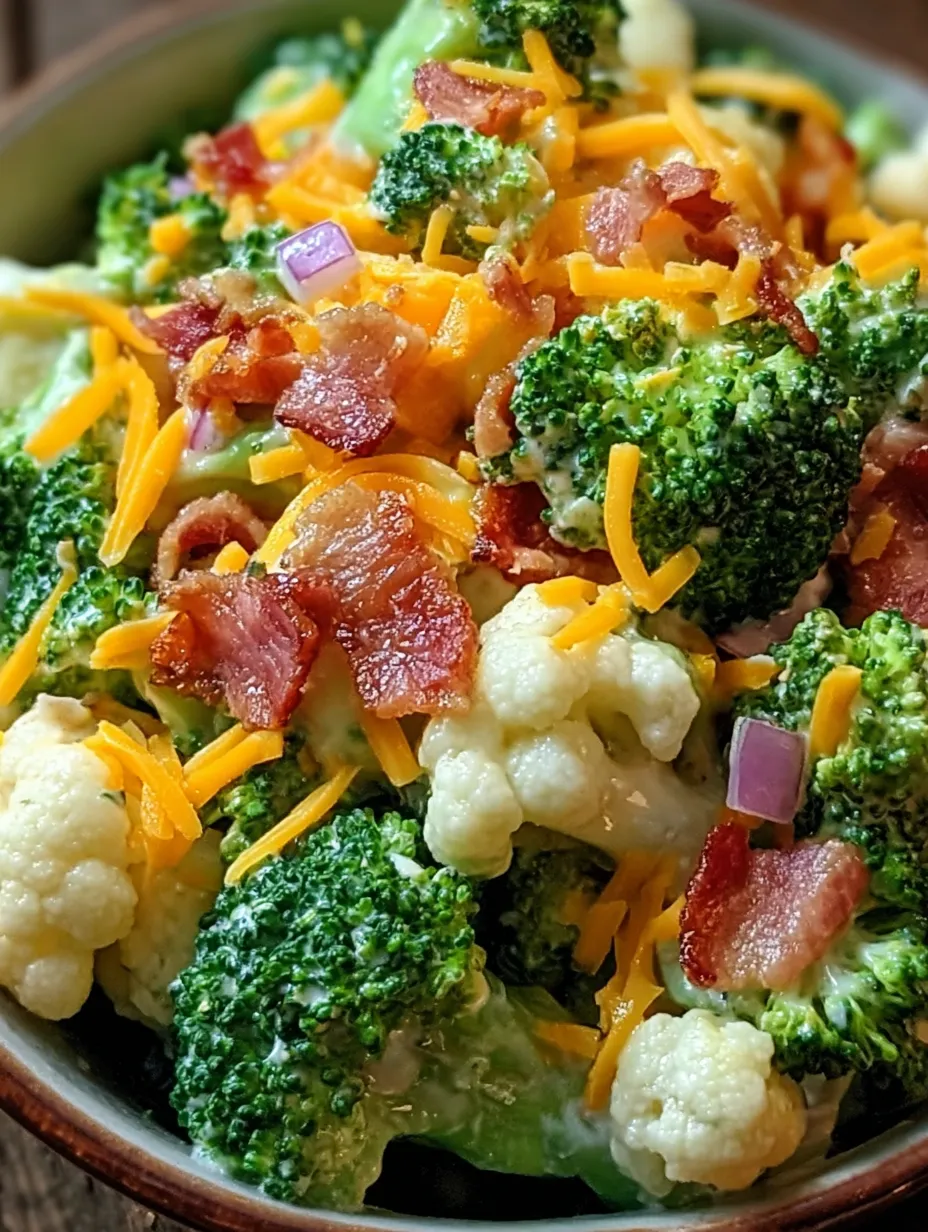 A bowl of food with beef bacon and broccoli.