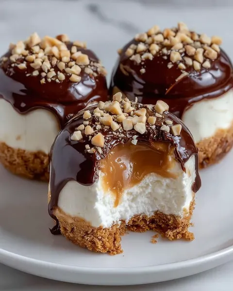 Chocolate and peanut butter desserts on a plate.