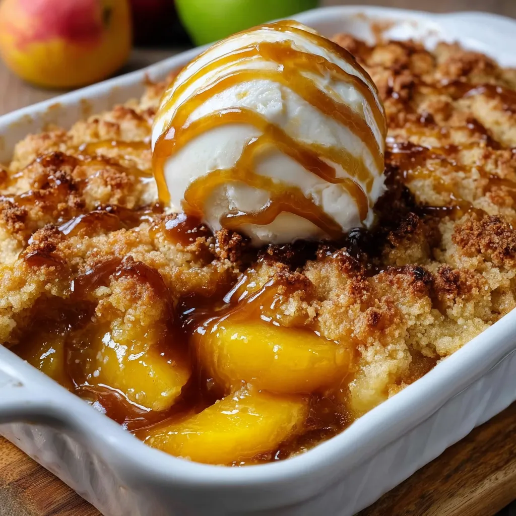 A dessert with a scoop of ice cream on top.