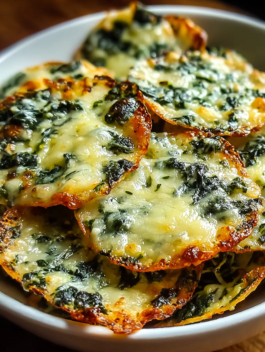 A bowl of cheese and spinach pizza.