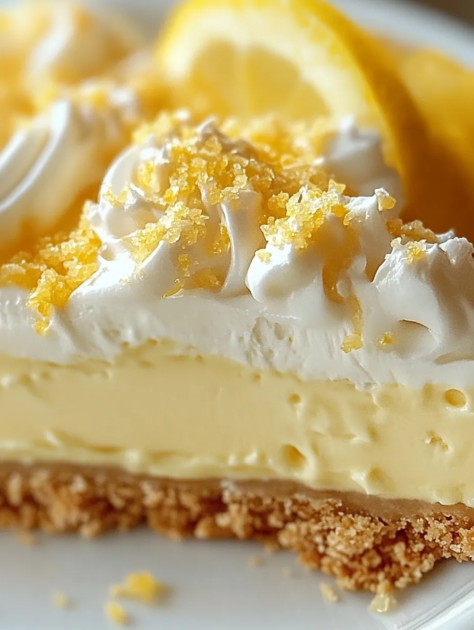 A slice of pie with whipped cream and lemon.