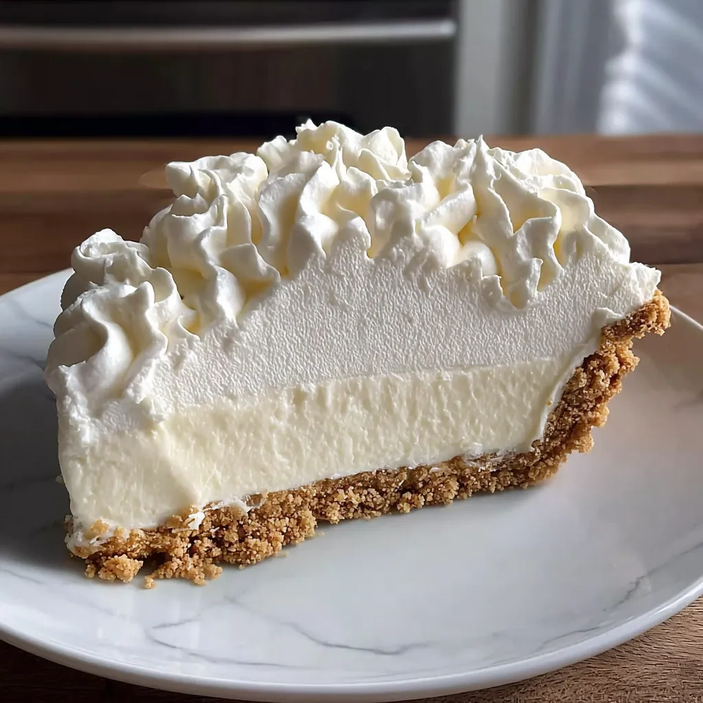 A slice of pie with whipped cream on a plate.