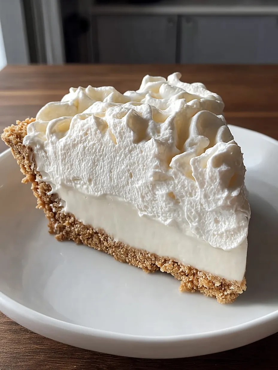 A slice of pie with whipped cream on a white plate.