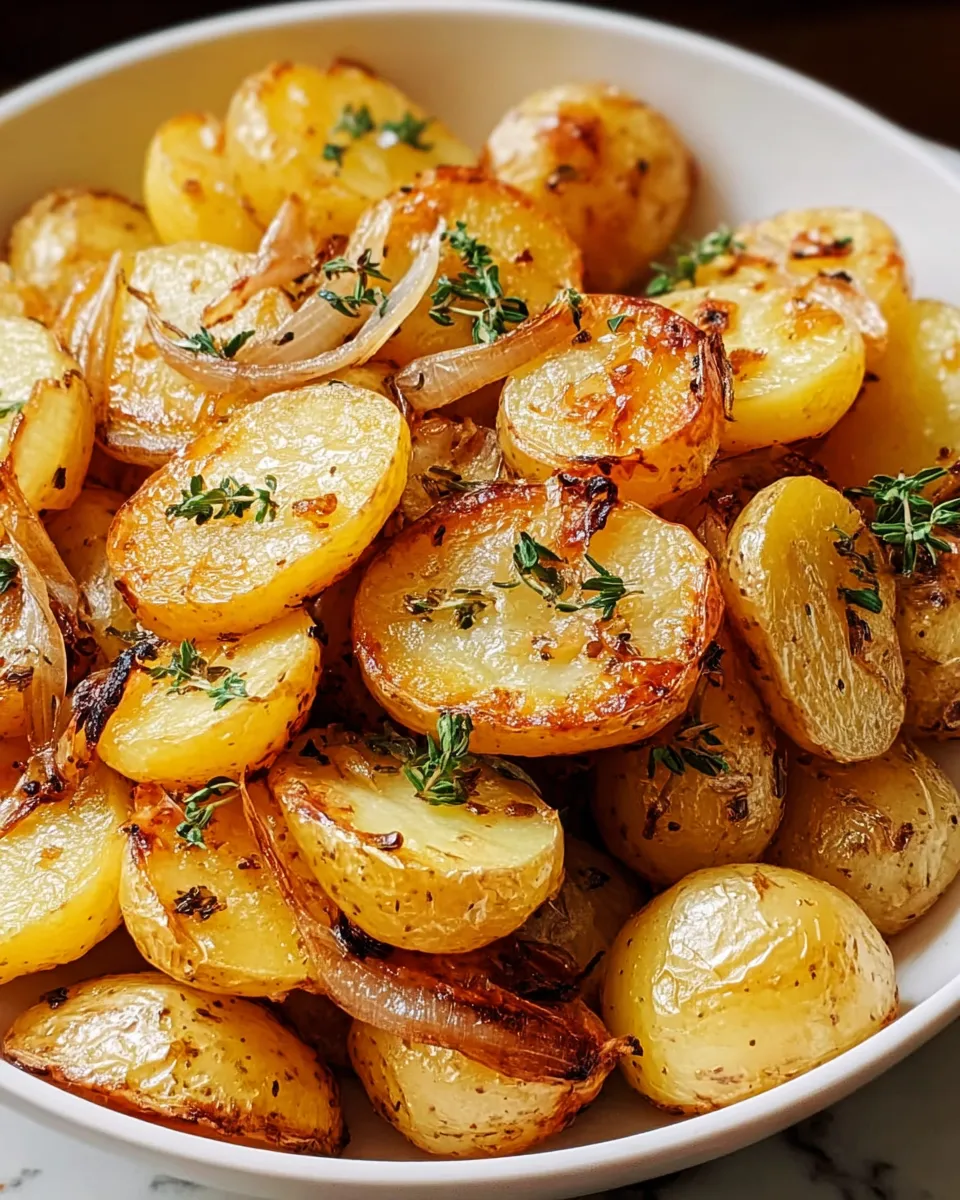A bowl of potatoes with onions.