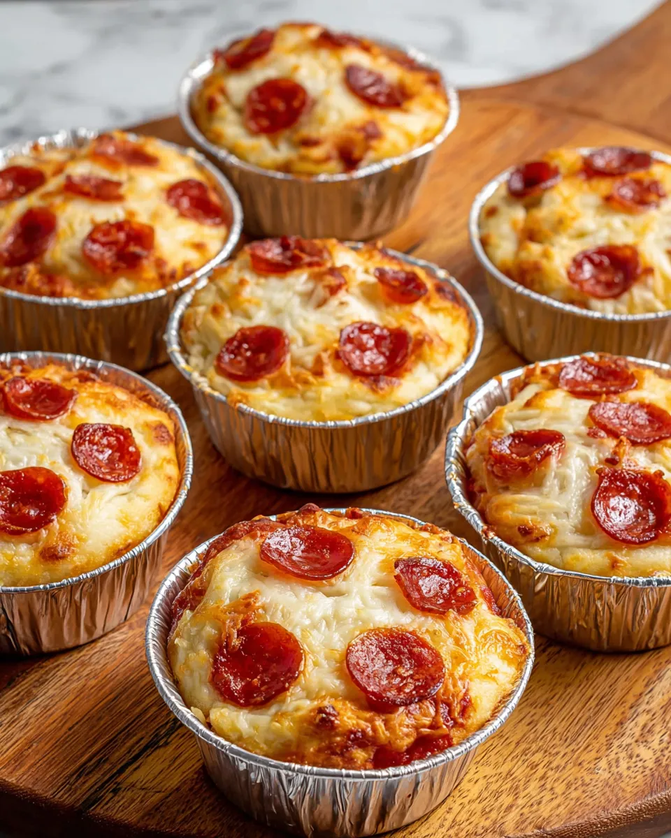 A tray of pepperoni and cheese muffins.