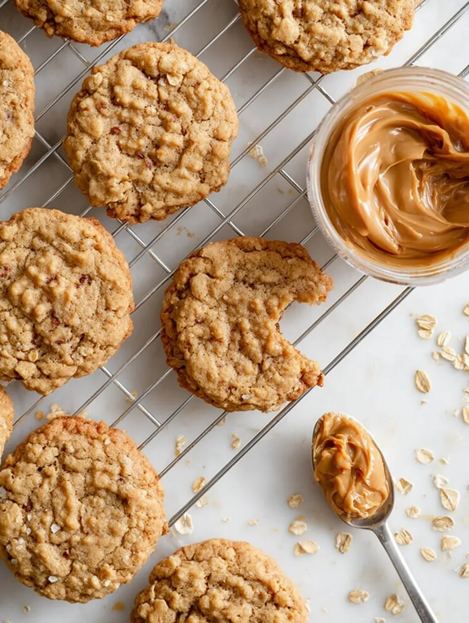 A jar of peanut butter with cookies.