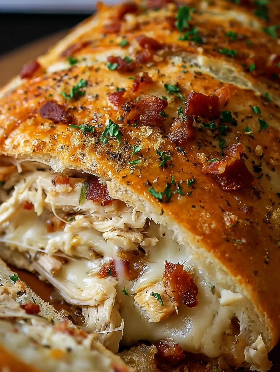 A sandwich with bacon and cheese.