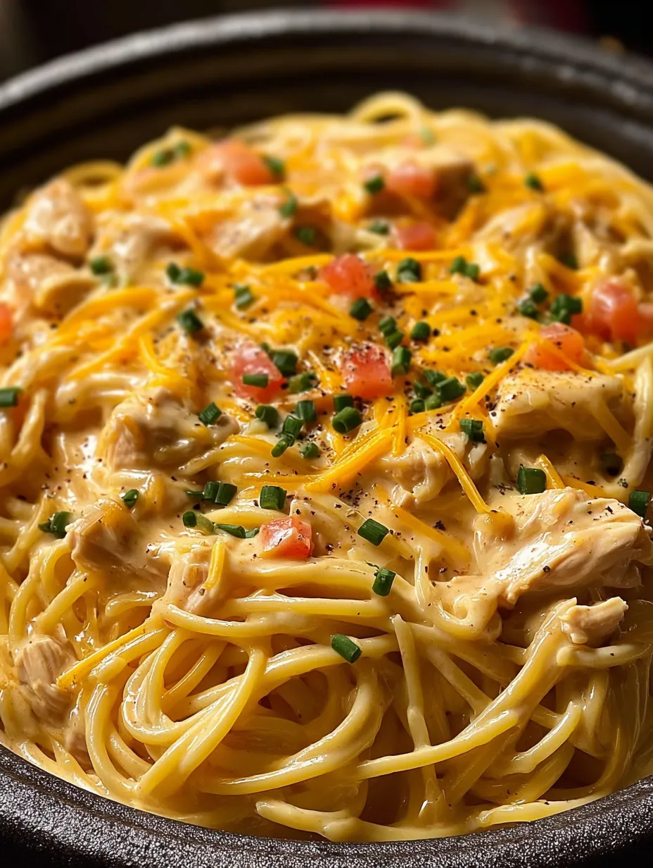 A bowl of pasta with tomatoes and chicken.