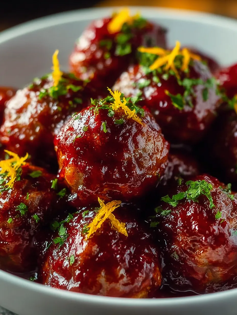 A bowl of yummy meatballs with orange peppers.