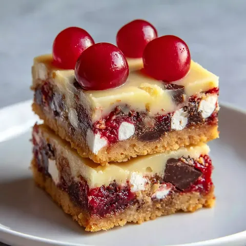 A dessert with cherries on top.