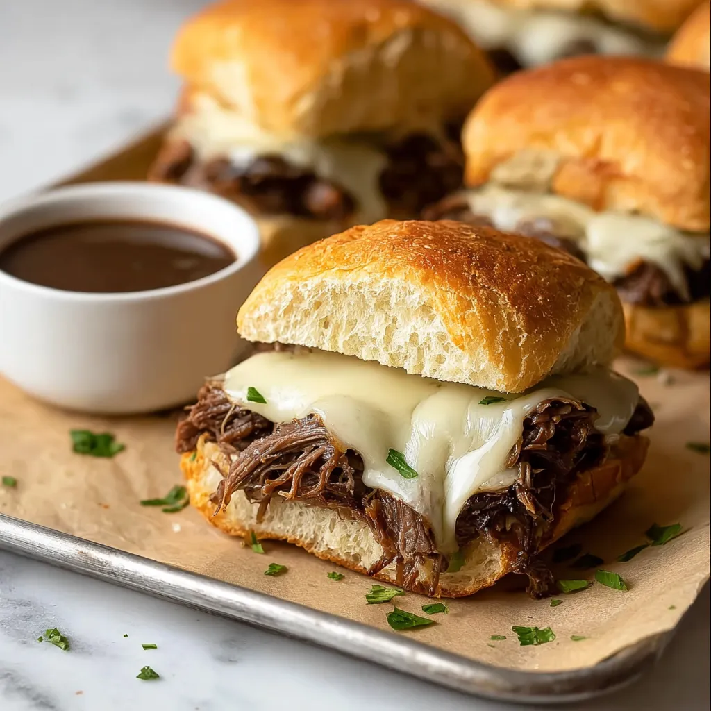 A plate of sandwiches with a cup of sauce.