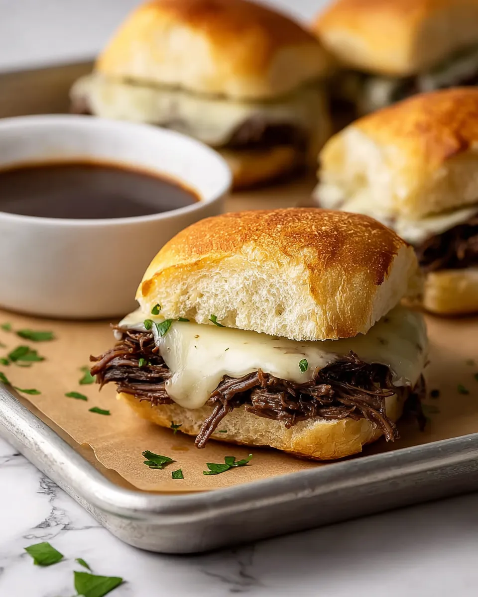 A plate of sandwiches with a bowl of sauce.