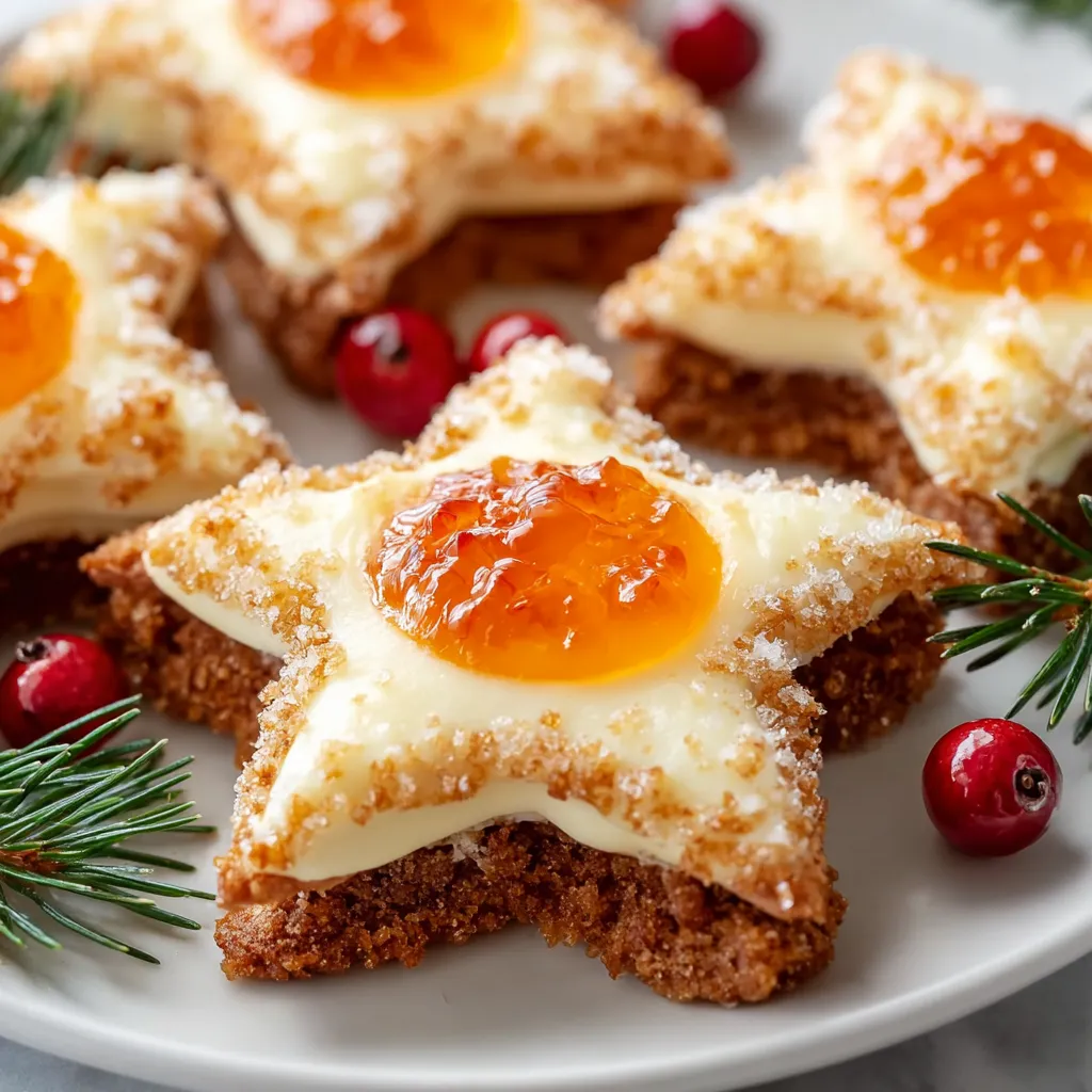 A plate of food with star shaped cookies.
