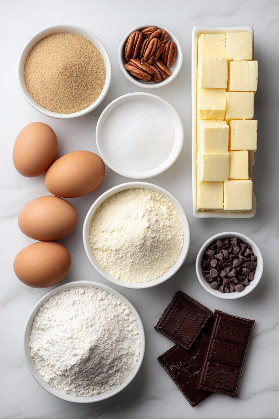 A variety of ingredients for baking.