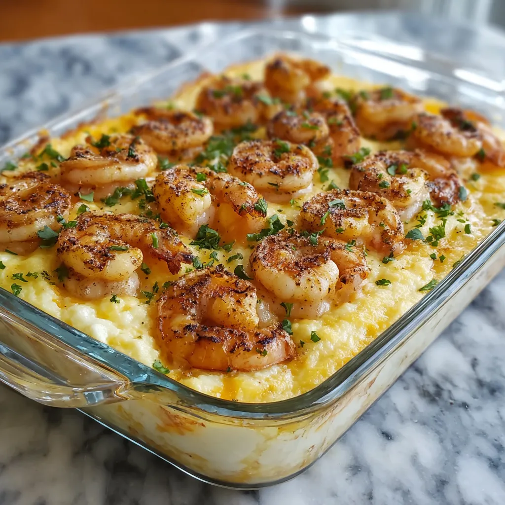 A dish of shrimp and rice.