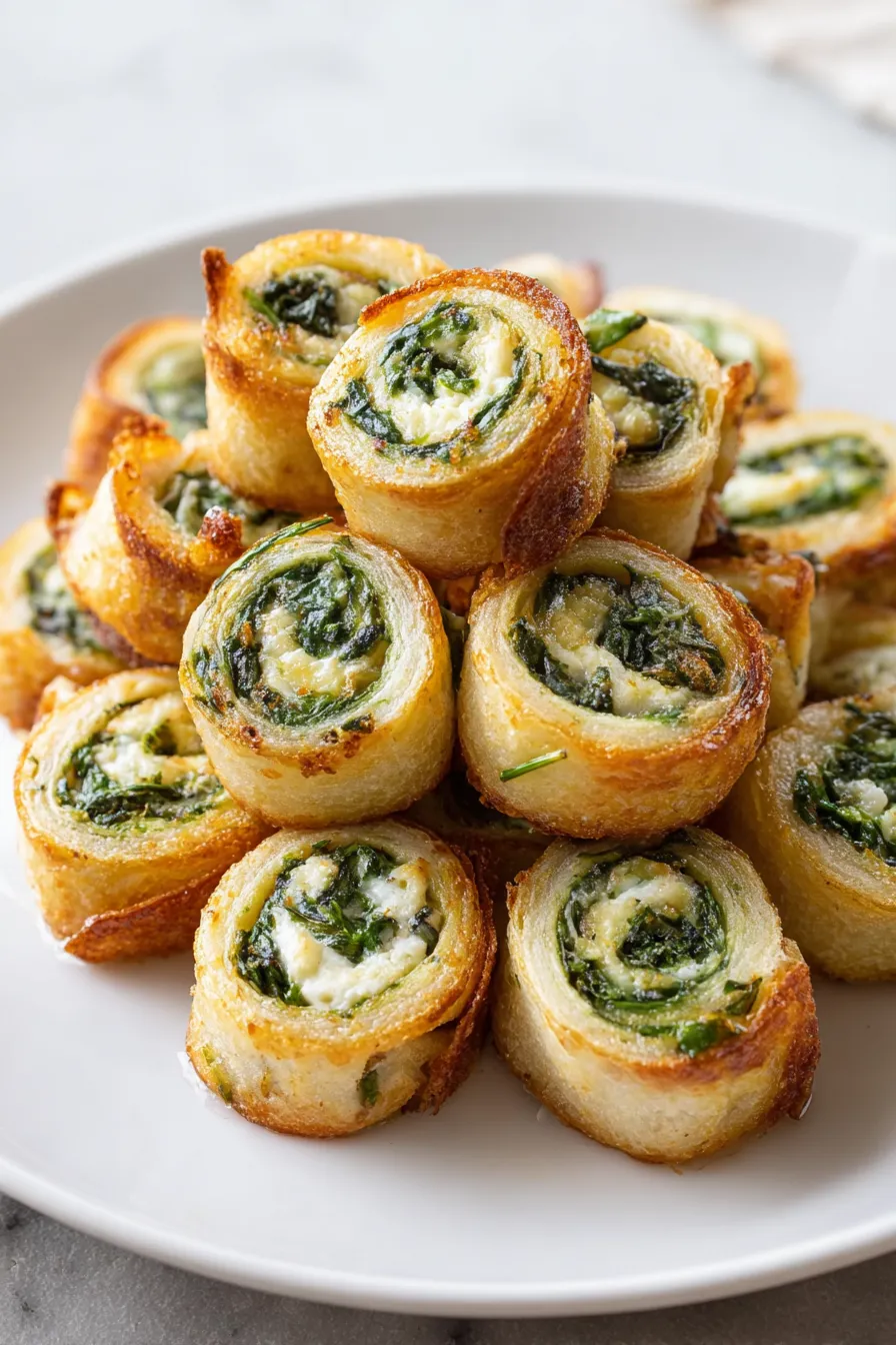 A stack of pastries with green toppings.