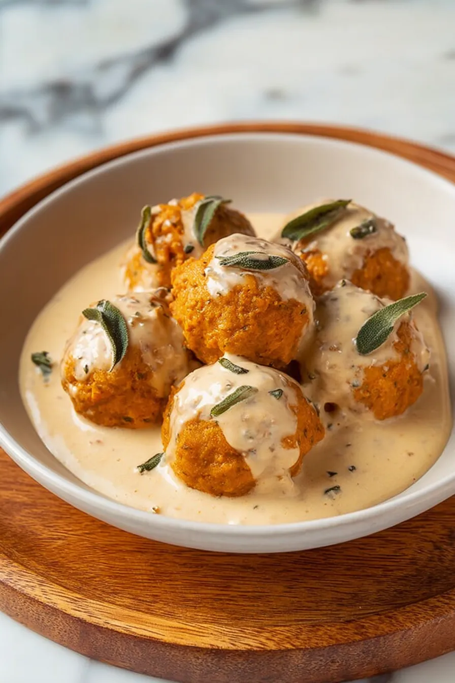 A bowl of food with sauce.