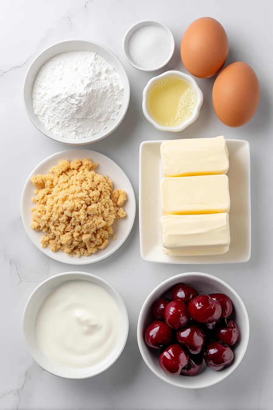 A bowl of butter and a bowl of cherries.