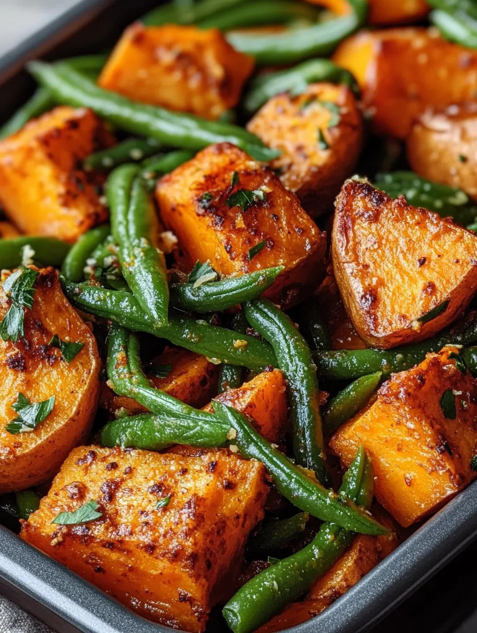 A plate of food with green beans and carrots.