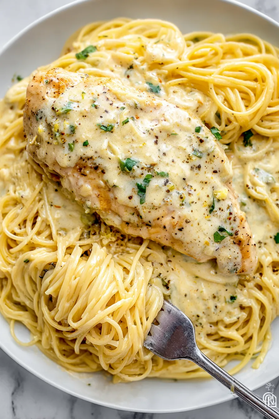 A plate of food with a fork on it.
