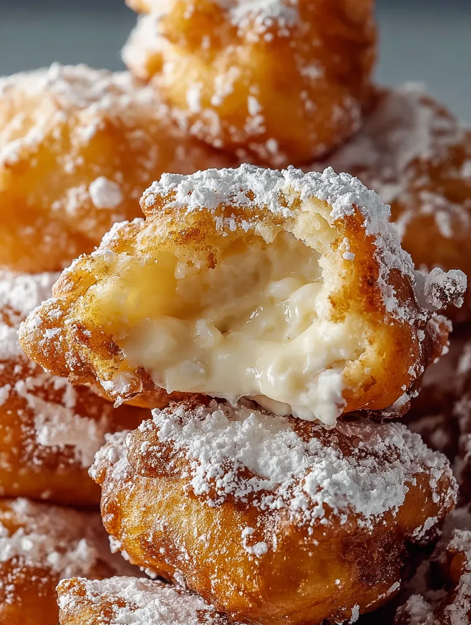 A close up of a donut with white powder on it.