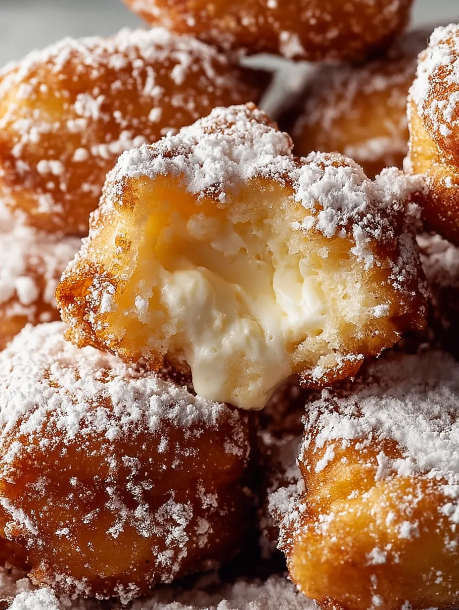 A close up of a powdered donut with white frosting.