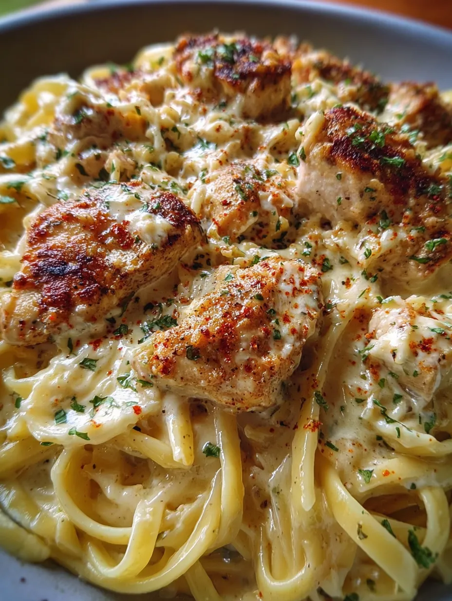 A plate of food with chicken and pasta.