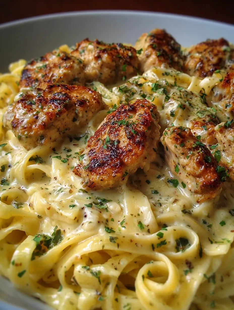 A plate of yummy food with chicken and pasta.