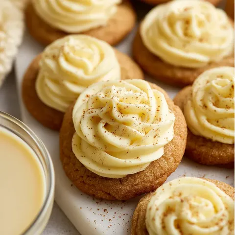 A plate of cookies with white frosting and orange sprinkles.