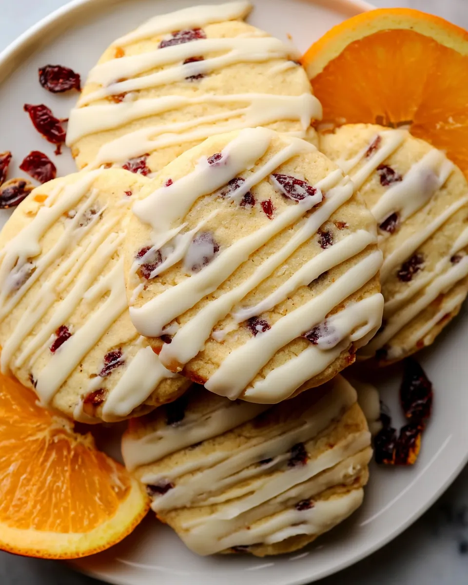 A plate of cookies with white icing and orange slices.