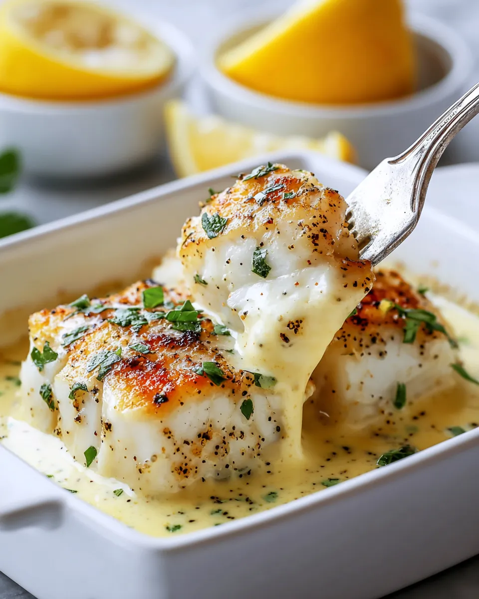 A plate of fish with a fork in it.