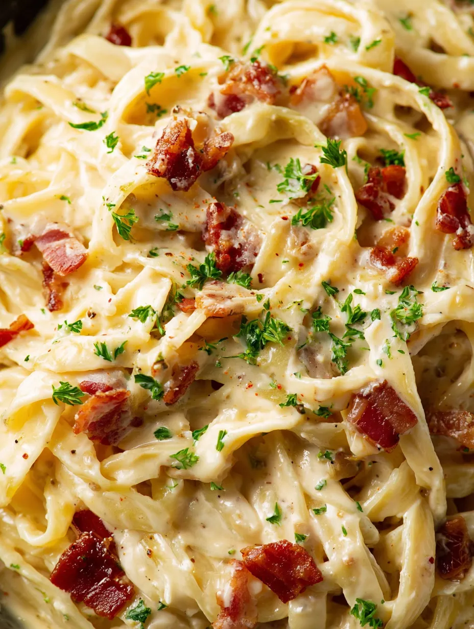 Bacon and cheese pasta.